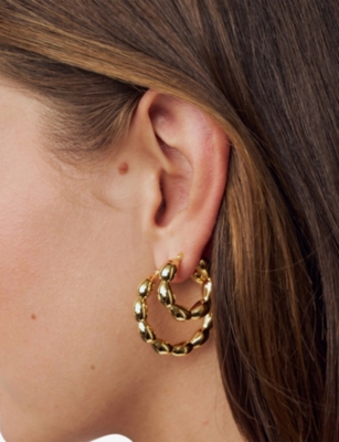 SIF JAKOBS: Goccia Cerchietto Piccolo 18ct Yellow Gold-Plated Sterling-Silver Hoop Earrings