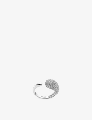 SIF JAKOBS: Goccia Piccolo Rhodium-Plated Sterling-Silver and Cubic Zirconia Ring