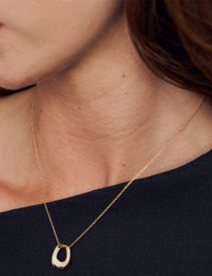 SIF JAKOBS: Borsa Pianura 18ct Yellow-Gold Plated Sterling Silver And Cubic Zirconia Necklace