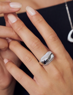 SIF JAKOBS: Borsa Rhodium-Plated Sterling-Silver and Cubic Zirconia Ring