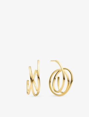 SIF JAKOBS: Spirale Pianura 18ct Yellow Gold-Plated Sterling-Silver Earrings