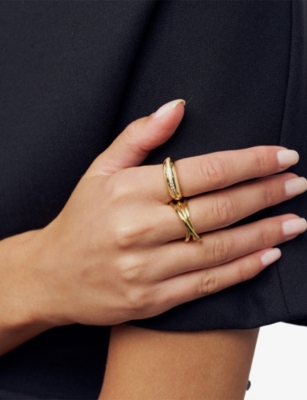 SIF JAKOBS: Spirale Pianura 18ct Yellow Gold-Plated Sterling-Silver Ring