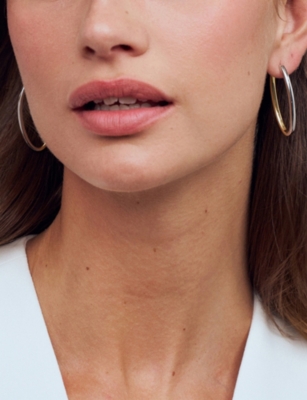 SIF JAKOBS: Ellisse Pianura Medio 18ct Yellow Gold and Rhodium-Plated Sterling-Silver Hoop Earrings