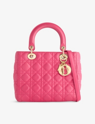 RESELFRIDGES: Pre-Loved Dior Lady Dior Patent Leather Top-Handle Bag
