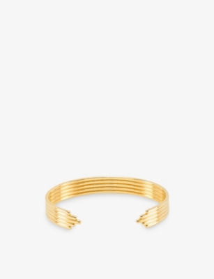 RACHEL JACKSON: Lifestream Statement 18ct Yellow Gold-Plated 925 Sterling-Silver Bangle