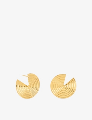 RACHEL JACKSON: Front Facing Evolve Illusion 18ct Yellow Gold-Plated 925 Sterling-Silver Earrings