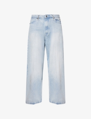 Jaded London Mens Xl Colossus Embellished Denim Jeans Blue In Blue