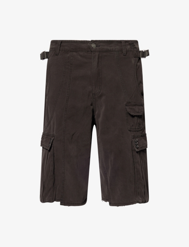 Arc Studded Denim Cargo Shorts