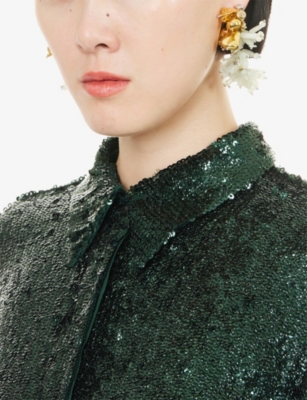 DRIES VAN NOTEN: Pastel Semi-Precious Stone And Brass Earrings