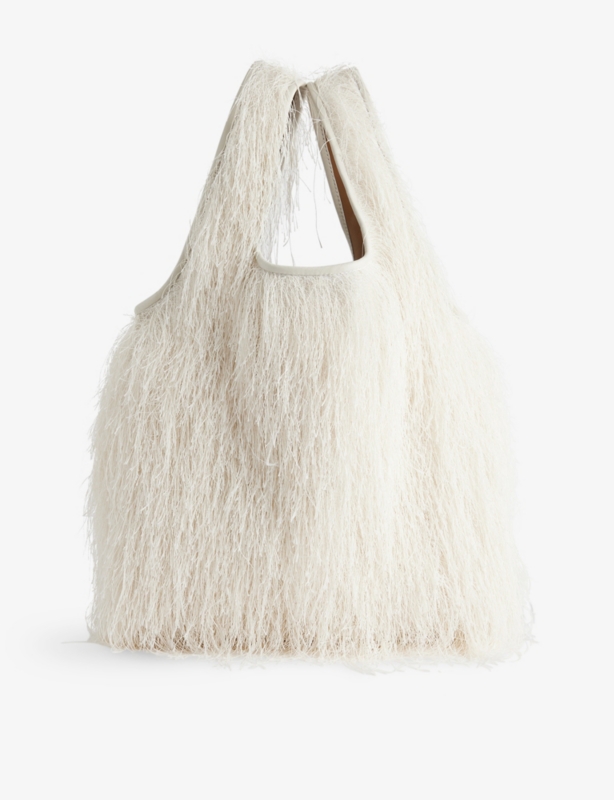 Fringed Woven Tote Bag