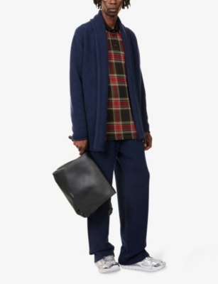 The Elder Statesman Mens Navy Italy Smoking Relaxed-fit Cashmere Jacket In Blue