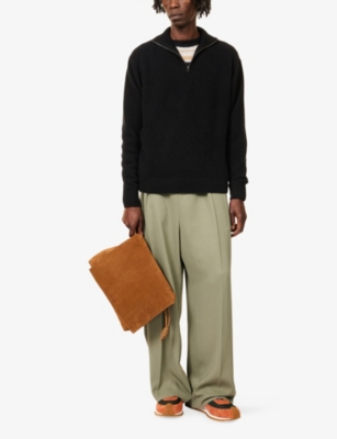 The Elder Statesman Mens Black Relaxed-fit High-neck Cashmere Jumper In Black