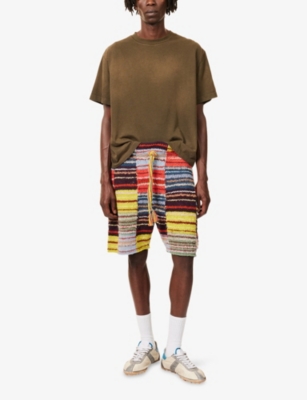 The Elder Statesman Mens Kelp Oversized Sun-bleached Cotton-cashmere Blend T-shirt Xl In Green