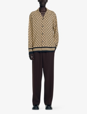 SANDRO: Geometric-Print Relaxed-Fit Woven Shirt