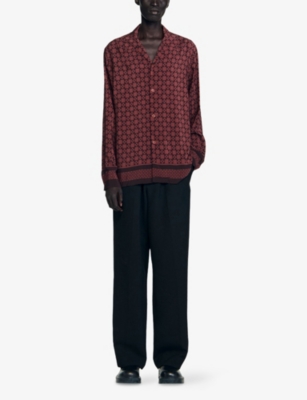 SANDRO: Geometric-Print Relaxed-Fit Woven Shirt