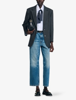 SANDRO: Single-Breasted Side-Pocket Woven Blazer