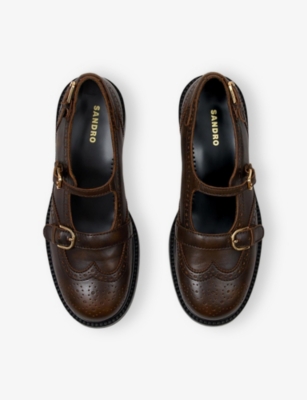 Sandro Buckle Derbies In Brown