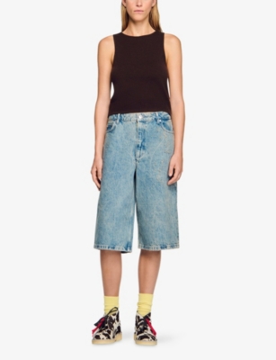 SANDRO: Round-Neck Sleeveless Wool And Cashmere Jumper