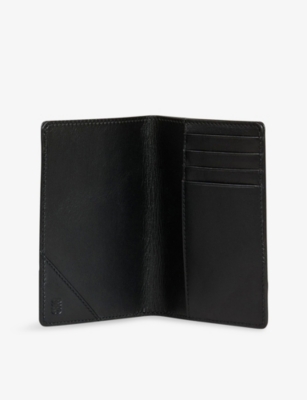 Sandro Black Logo-embossed Leather Passport Case In Black