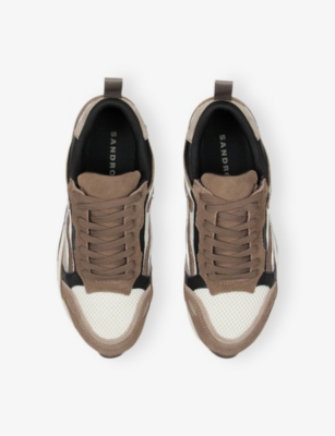 SANDRO: Flame Suede And Mesh Trainers