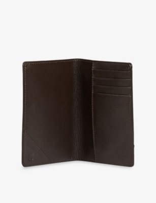 Sandro Mahogany Logo-embossed Leather Passport Case In Brown