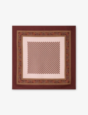 SANDRO: Placed Print Square Silk Scarf