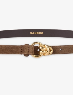 Sandro Womens Brown Slim Leather Belt In Brown