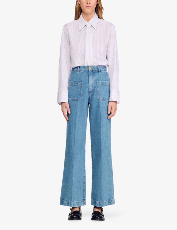 Wide-Leg High-Rise Denim Jeans