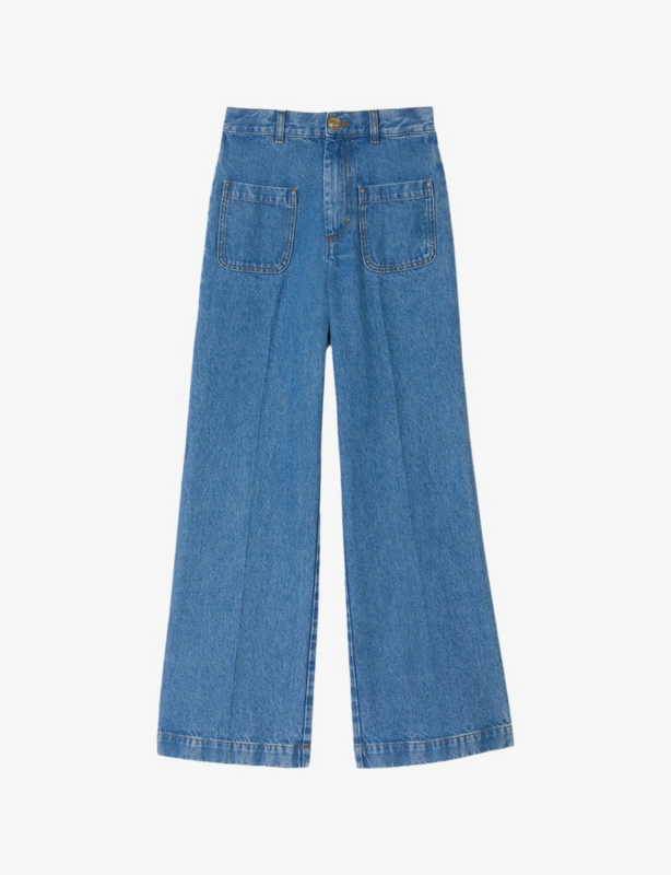 Wide-Leg High-Rise Denim Jeans