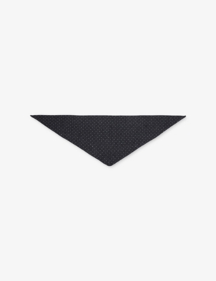 Sandro Womens Charcoal Grey Polka-dot Wool And Cashmere-blend Scarf In Black