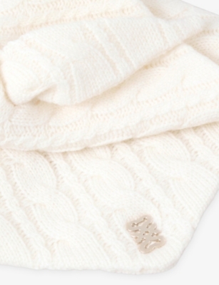 SANDRO: Cable-Knit Wool And Cashmere-Blend Bandana