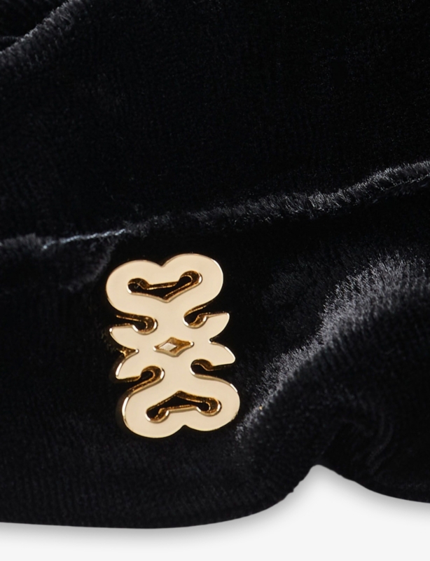 Logo-Plaque Velvet Scrunchie