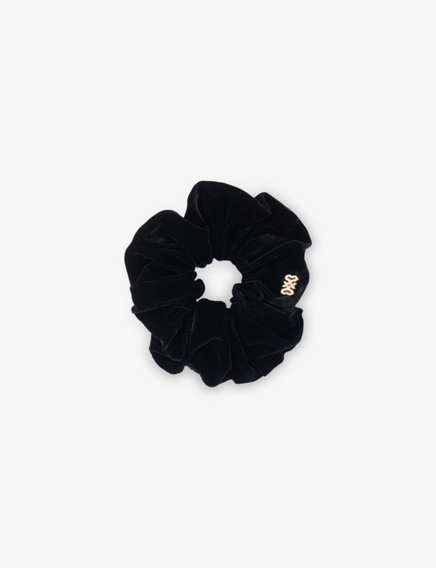 Logo-Plaque Velvet Scrunchie