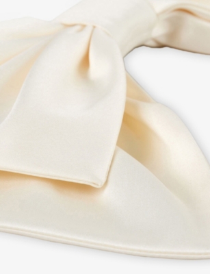 Sandro Womens Ecru Satin Bow Barrette In Neutral
