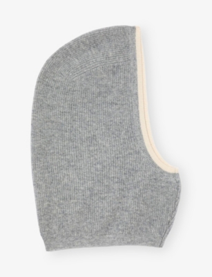 Sandro Womens  Ribbed Wool Balaclava In Gray