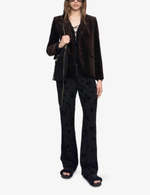 Zadig & Voltaire Womens Black Poma Straight-leg Low-rise Woven Trousers In Black