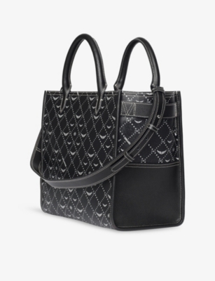 Zadig & Voltaire Womens Angel Monogram Canvas Tote Bag Black In Black