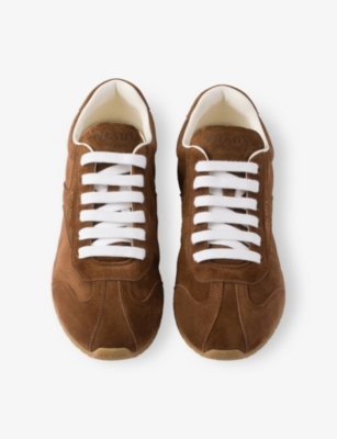 Prada Suede Sneakers In Brown