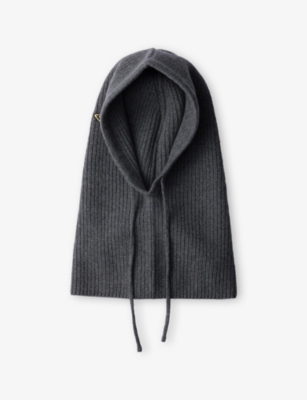 Prada Womens Grey Wool And Cashmere Knit Hood In Gray