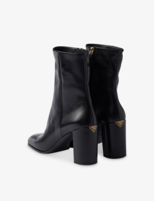 Prada 85mm Zip-fastening Block-heel Boots In Black
