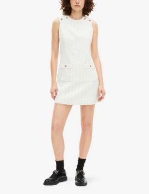 THE KOOPLES: Sleeveless Tweed Cotton-Blend Mini Dress