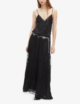 THE KOOPLES: V-Neck Sleeveless Lace Maxi Dress