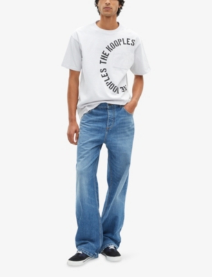 The Kooples Mens Light Grey Branded-print Short-sleeved Cotton-jersey T-shirt Xs In Gray