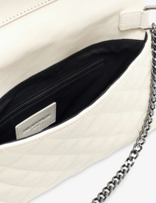 The Kooples Womens Cream Heritage Stud-embellished Leather Clutch In White