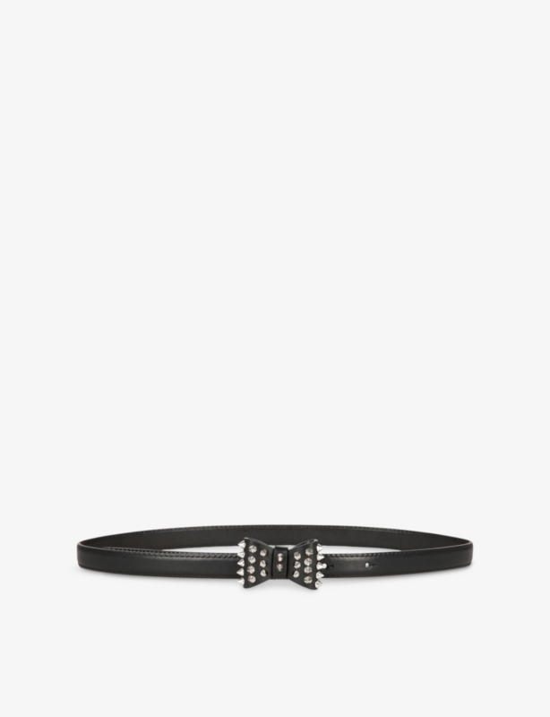 Stud-Embellished Bow Leather Belt