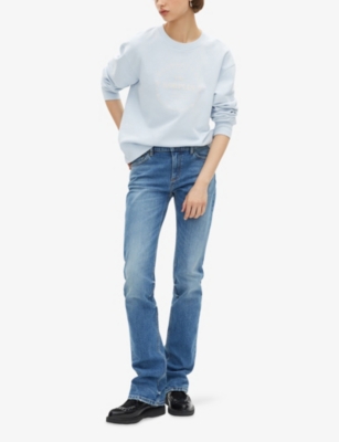 The Kooples Womens Baby Blue Slim-fit Mid-rise Long Stretch-denim Jeans In Blue