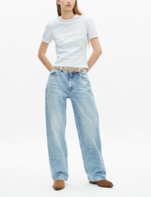 THE KOOPLES: Straight-Leg Faded-Wash Denim Jeans