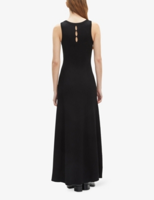 THE KOOPLES: Bow-Embellished Round-Neck Sleeveless Stretch-Knit Maxi Dress