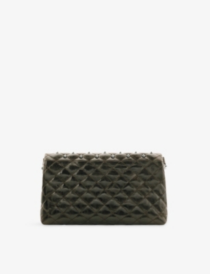 The Kooples Womens Olive Heritage Small Leather Pouch In Green