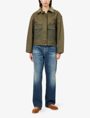 Rag & Bone Womens Nonie Patch-pocket Cotton-gaberdine Jacket Olve In Green